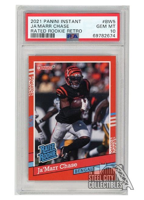 Ja Marr Chase Panini Instant Donruss Rated Rookie Bw Psa