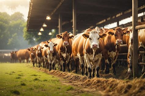 Vacas leiteiras saudáveis alimentando se de forragem em linha de