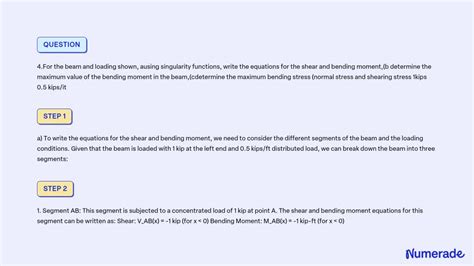 Solved For The Beam And Loading Shown Ausing Singularity Functions