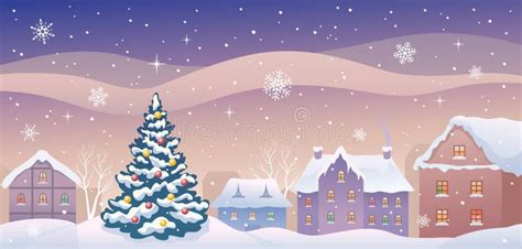 Christmas Town Stock Vector Illustration Of Church Buildings 7177606