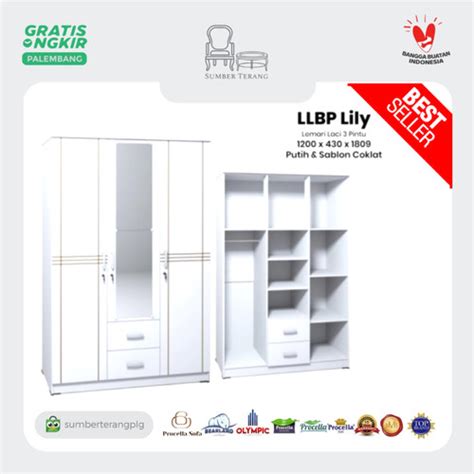 Jual Lemari Pakaian Kayu 3 Pintu Minimalis Lemari Olympic Gstar Llbp