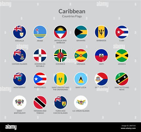 Países del Caribe países bandera iconos colección Imagen Vector de ...