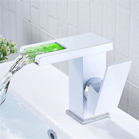 Kolhgnse Wasserhahn Mit Licht Waschtischarmatur Led Beleuchtete