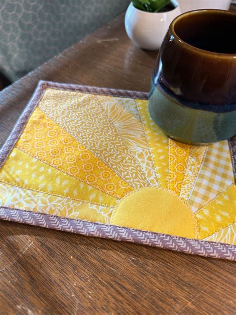 Mug Rug Plant Mat Mug Mat Snack Mat Mug Rug Quilted Coffee