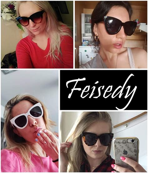 Feisedy Retro Cat Eye Sunglasses Women Men Vintage Square Cateye Uv400