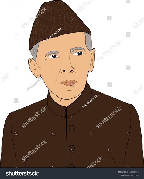 Quaid E Azam Pakistan Portrait Vector Royalty Free Stock Vector 2248920543