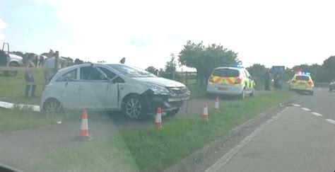 Car And Motorbike Crash At Busy M5 Junction Near Burnham On Sea