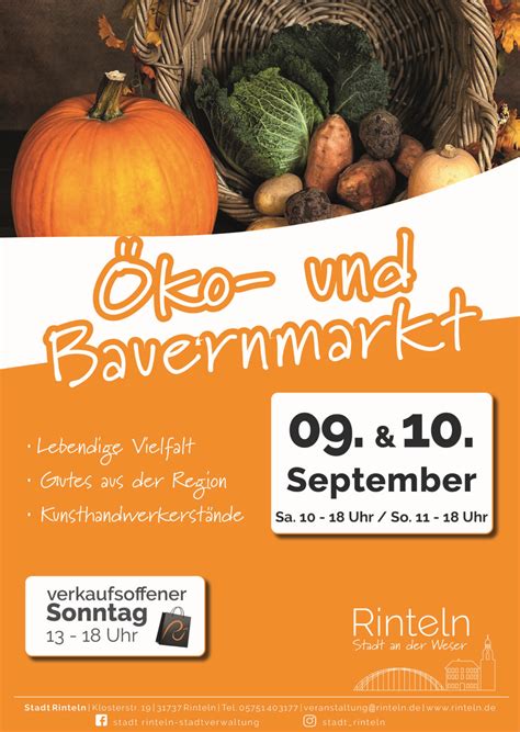 Öko und Bauernmarkt mit verkaufsoffenem Sonntag am 10 September 2023