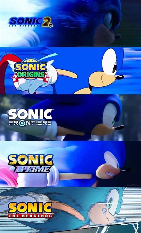 Sonic The Hedgehog And Other Cartoon Characters Are Shown In Three