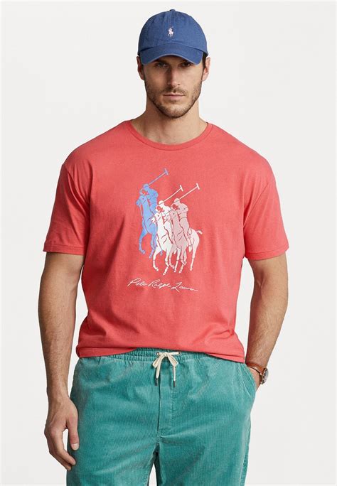 Polo Ralph Lauren Big And Tall Short Sleeve T Shirt Print Red Sky Dunkelblau Zalando At