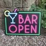 Jaf Graphics Bar Open Sign Neon Effect