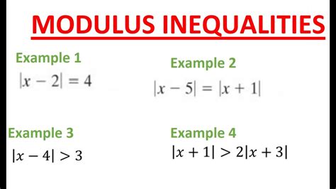 Solving Modulus Equations And Inequalities Youtube