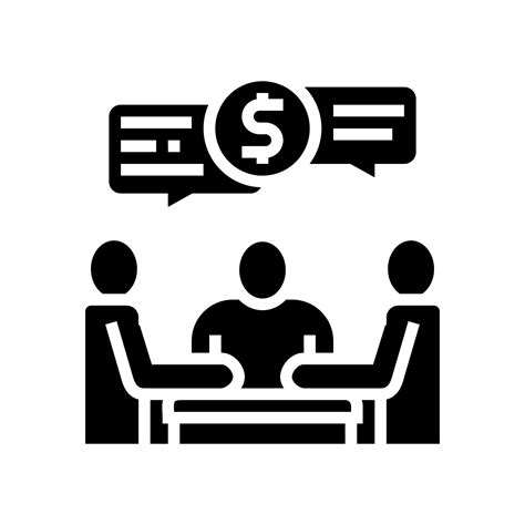 Shareholders Business Meeting And Discussion Glyph Icon Vector