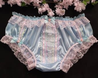 Baby Blue Bikini Panties Soft Satin Sissy Knickers Etsy