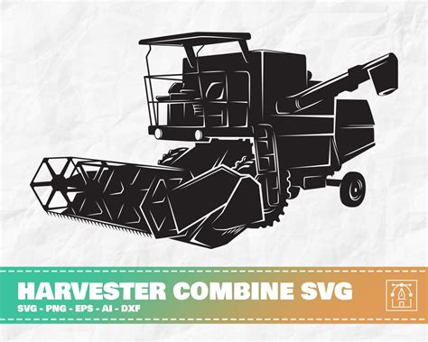 Harvester Combine Svg Farmer Svg Harvester Tractor Etsy