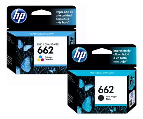 Pack Tintas Hp 662 Tricolor Y Negra Originales Cuotas sin interés