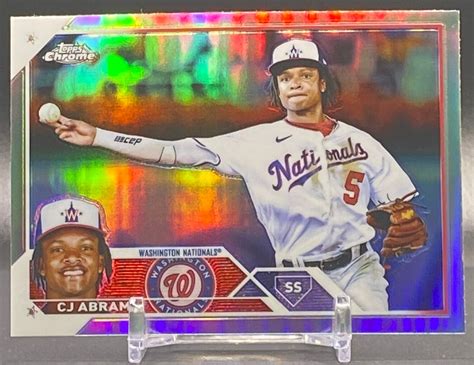 2023 Topps Chrome 185 CJ ABRAMS Washington Nationals Refractor EBay