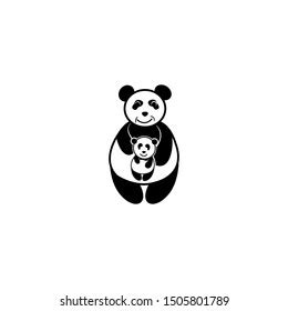 Panda Hug Baby Logo Illustration Cute Stock Vector (Royalty Free ...