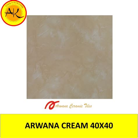 Jual Keramik Lantai Motif Marble Glossy 40x40 Arwana Cream 7711