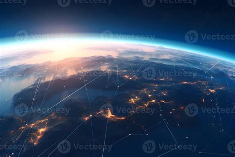 earth global network connections  stock photo  vecteezy