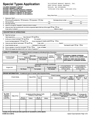 Fillable Online Nico Special Types Strickland General Agency Fax