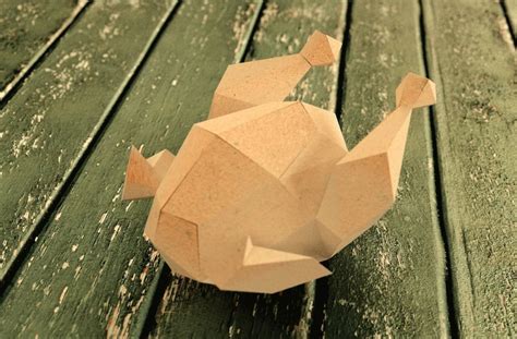 Roast Turkey 3D Papercraft Model Origami Art DIY Pattern Downloadable ...