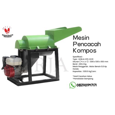 Jual Mesin Pencacah Kompos Kapasitas 1 Tonjam Pencacah Sampah