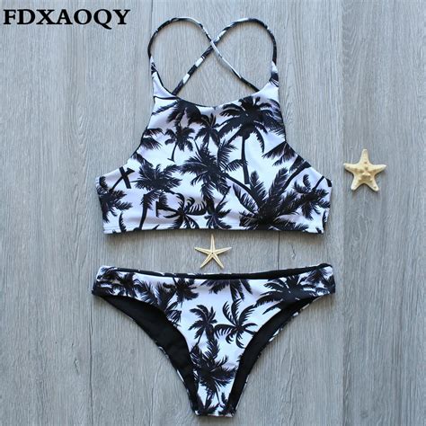 Buy Fdxaoqy Sexy High Neck Bikini Set Push Up Swimwear