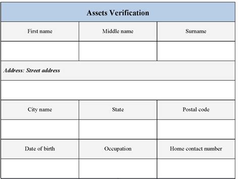 Assets Verification Form Editable Pdf Forms