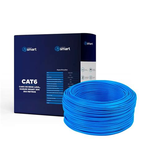 Cabo De Rede Cat6 KaBuM Smart 500 Azul 305 Metros KBSAJ001