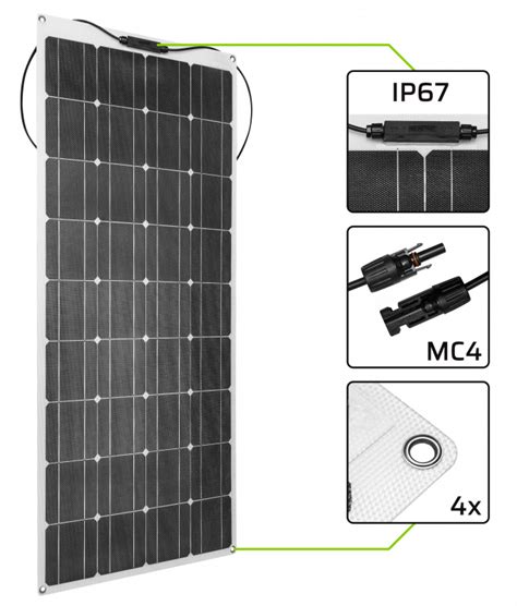 Revolt Flexibles Monokristallines Solarmodul Mit Anschlusskabel 100