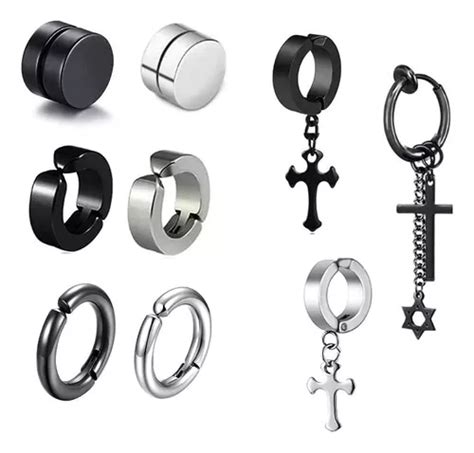 Piercing Falsos Aretes De Acero Inoxidable Para Hombre Pi Meses