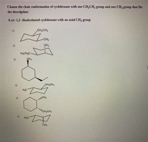 Solved Choose the chair conformation of cyclohexane with one | Chegg.com