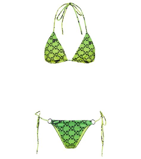 Off White Arrows Printed Self Tie Bikini Off White