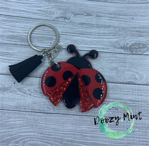 Ladybug Keychain Lady Bugs Ladybug Gifts Black And Red Etsy