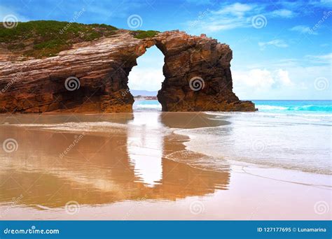 Playa Las Catedrales Catedrais Beach In Galicia Spain Stock Image