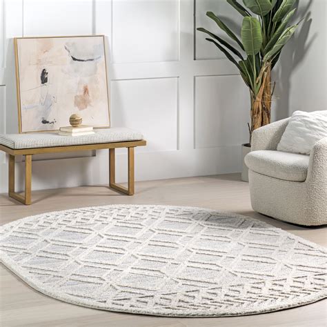 Nuloom Ansley Moroccan Lattice Tassel Area Rug X Light Grey