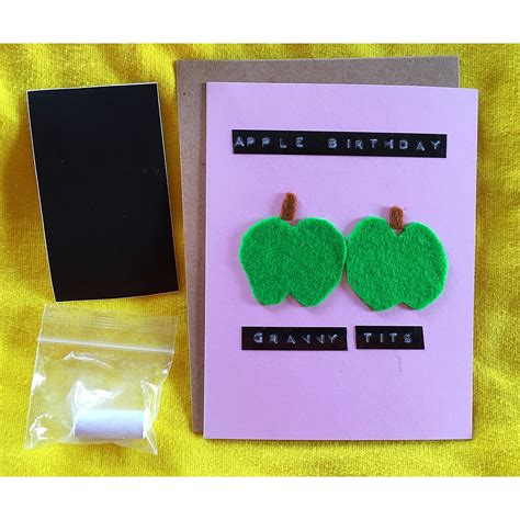 Granny Tits Apple Birthday Saggy Boobs Granny Smith Apple Boob Card