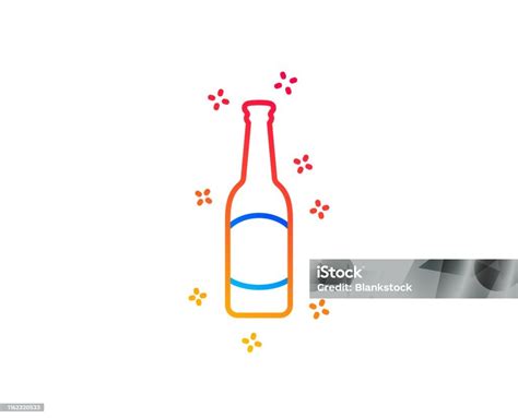 Beer Bottle Line Icon Pub Craft Beer Sign Vector Stock Illustration