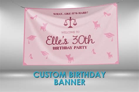 Legally Blonde Theme Birthday Banner Sign Customized Party Backdrop BirthdayPrint