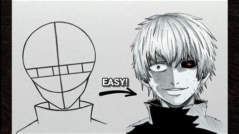 How To Draw Ken Kaneki Step By Step Tutorial For Beginners Tokyo Ghoul Youtube