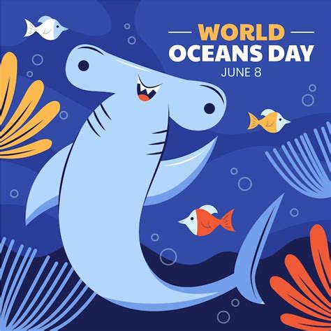 Premium Vector Flat Illustration For World Oceans Day Celebration