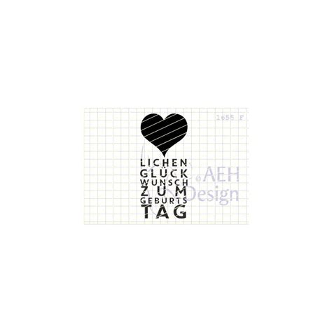 Aeh Design Gummistempel F Herzlichen Gl Ckwunsch Zum Geburtstag