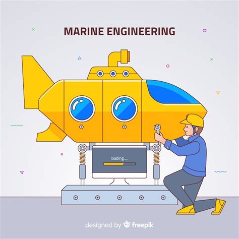 Free Vector Flat Marine Engineering Background