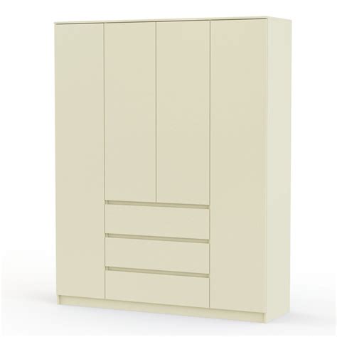 Шкаф распашной BestMebel Шкаф Мальм 4 с ящиками от 29-06, 170x55x220 см ...