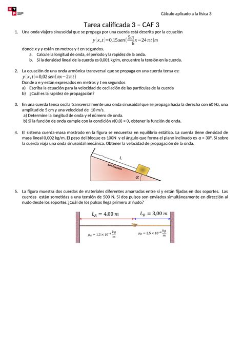 TC 3 TC 3 Cálculo aplicado a la física 3 Tarea calificada 3 CAF 3