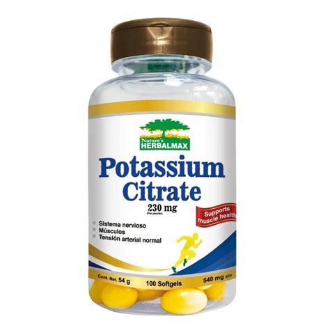 Potassium Citrate 100 Softgels 540 Mg Comisariato Naturista