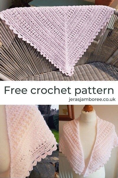 Easy Lightweight And Lacy Crochet Triangle Shawl Jera S Jamboree