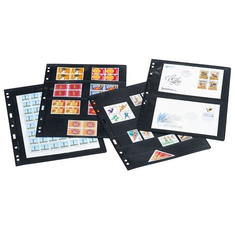 Lighthouse 3 Pocket Grande Pages For Large Notes Black And Clear 5 Pack