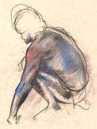 Brian Liddle Contemporary Pastel Nude In Blue And Red